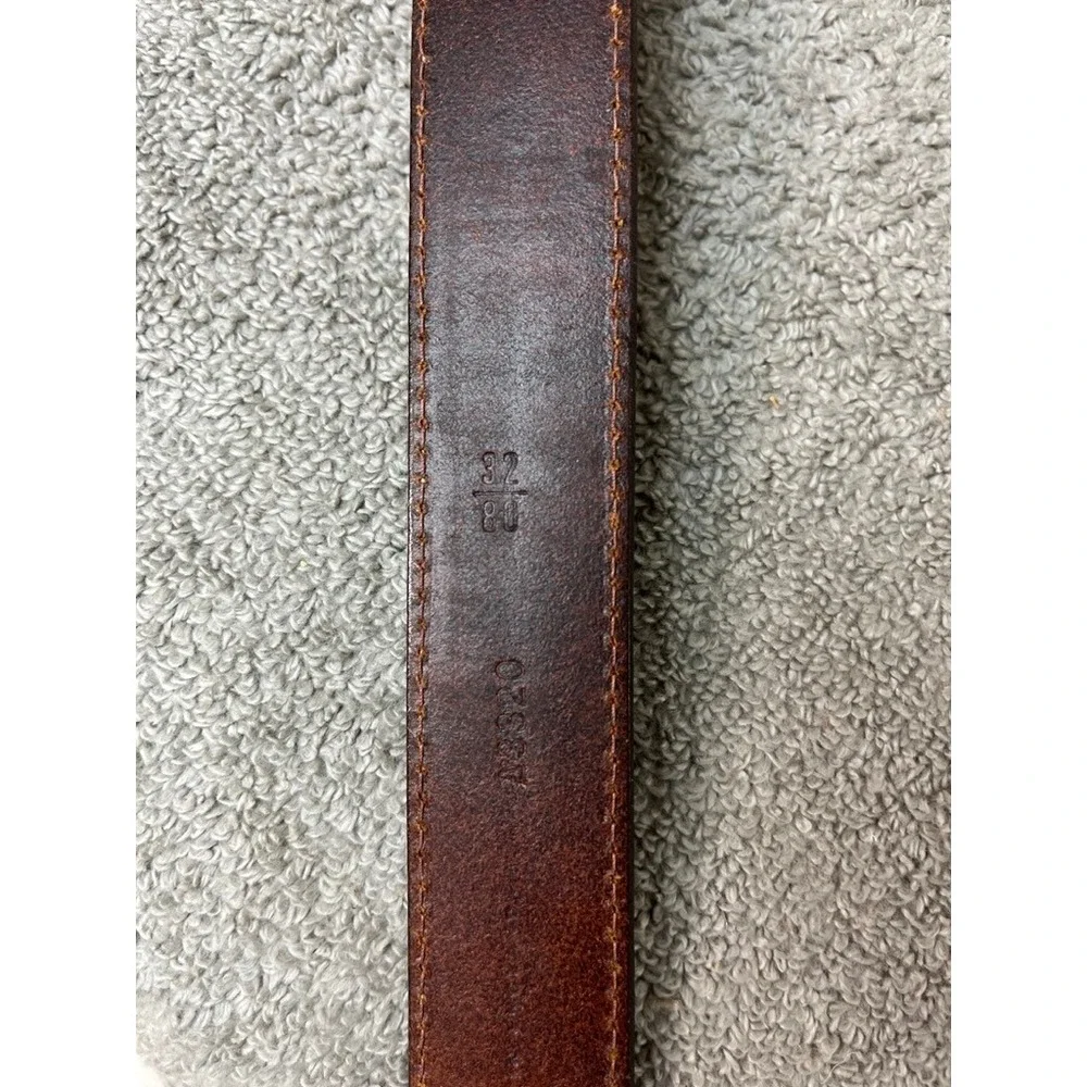 Cole Haan Mens Brown Leather Belt Solid Brass Buckle Crafted in England Size 34